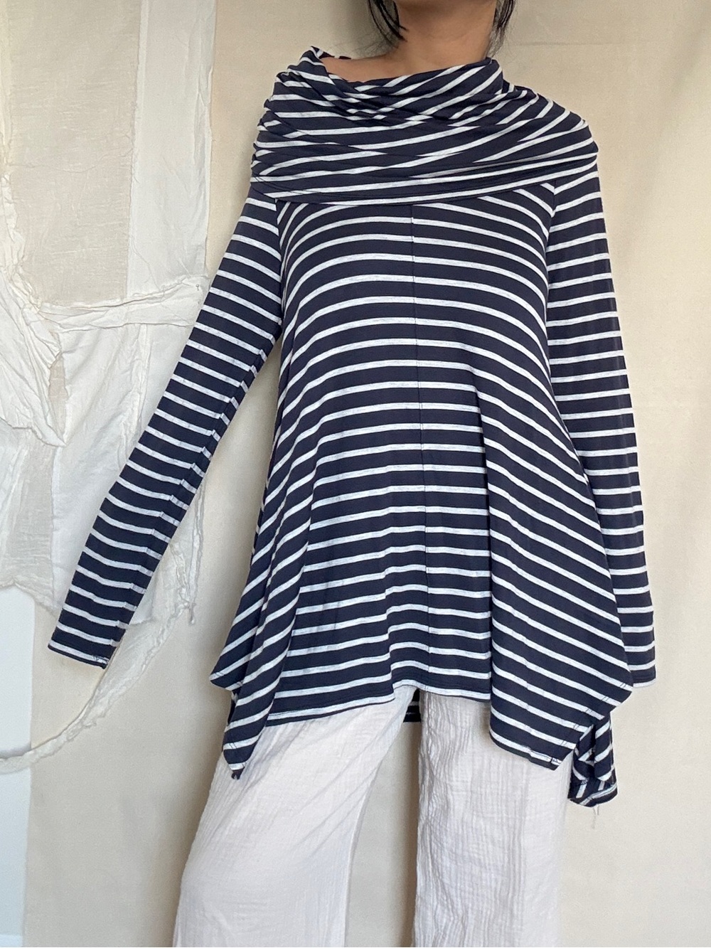 Cupio Navy and White Striped tunic top